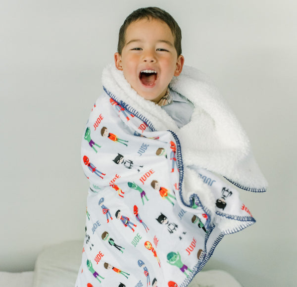 personalized super hero toddler blanket minky